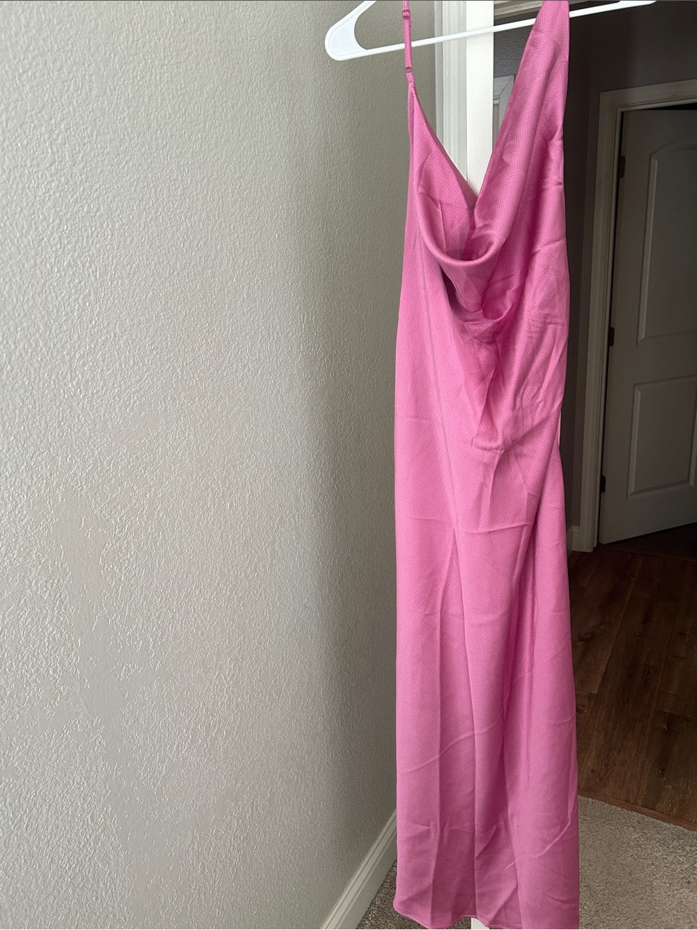 Pink satin dress